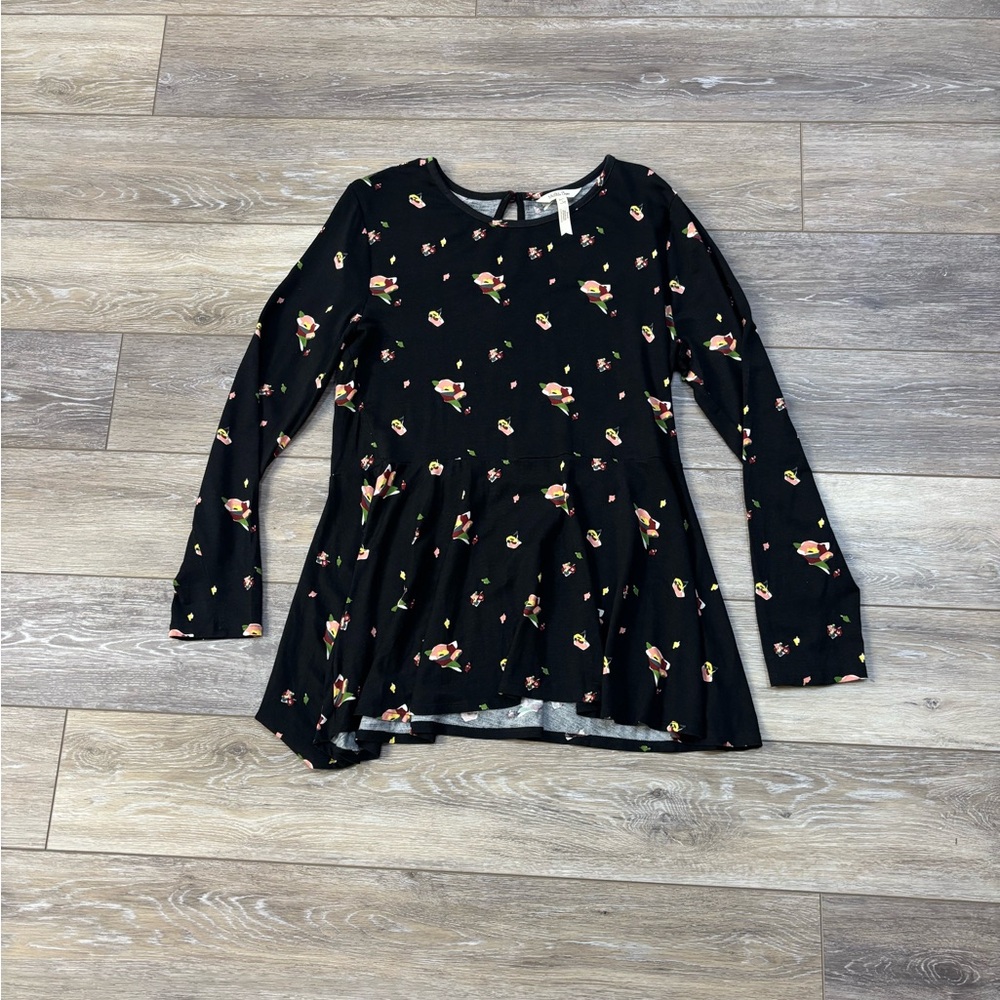 Matilda Jane Top Sz L Moments With You Pep In Your Step Floral Peplum Peasant